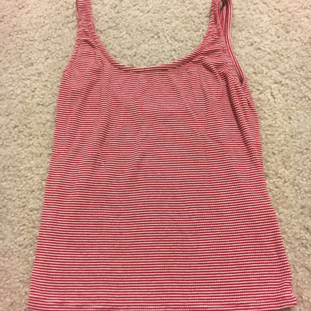 Brandy Melville red and white striped tank top
